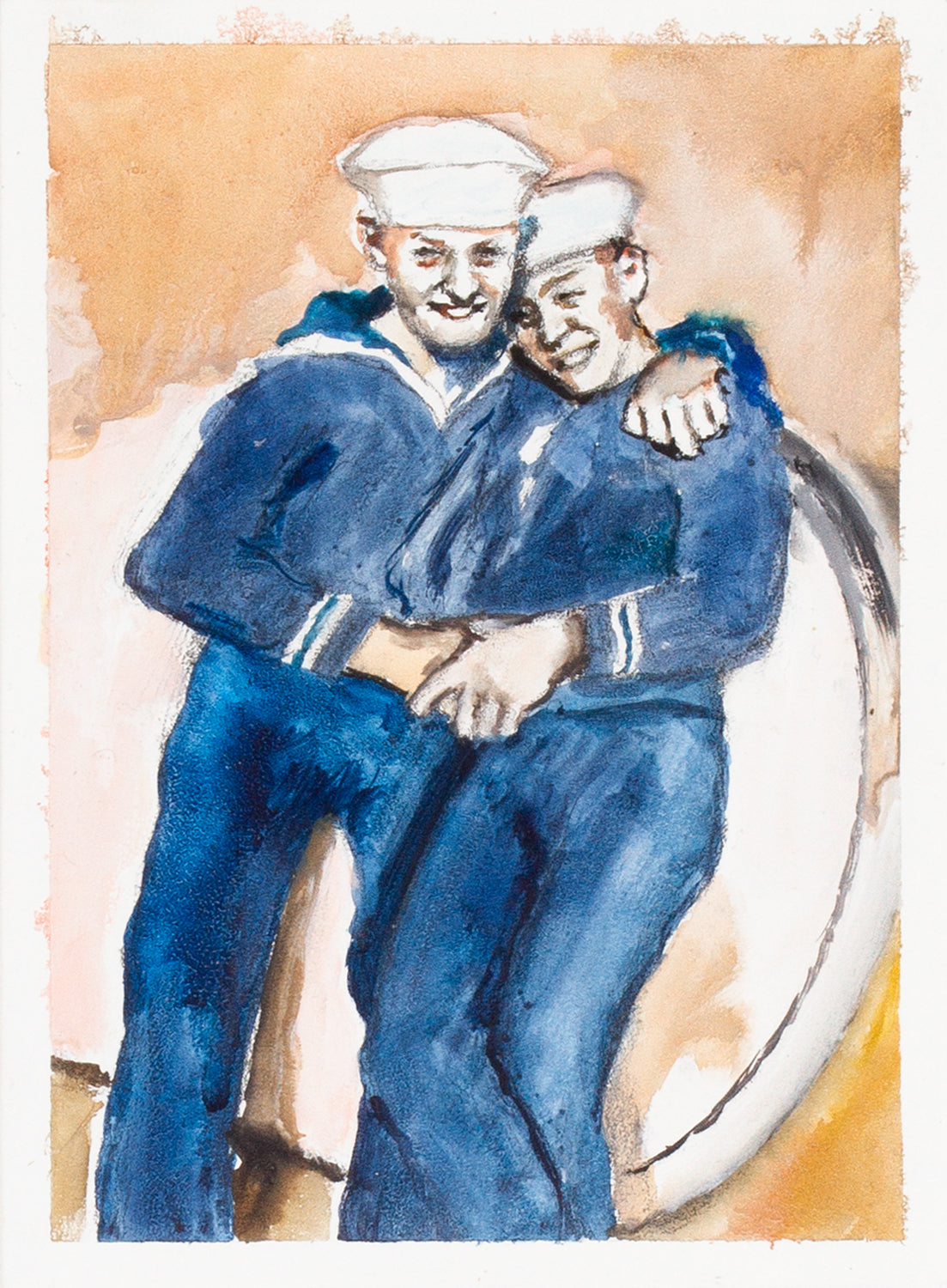 Barely men (sailors' embrace)